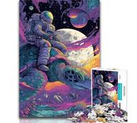 1000 Piece Jigsaw Astronaut Riding A Turtle Adult Jigsaws 1000 Piece,Wall Decoration Unique Birthday And Xmas Gifts Suitable for And 14 50x75cm