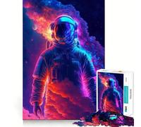 1000 Piece Jigsaw Astronaut Space Neon Precise Cut Art Brain Teaser Gift Leisure Time Fun Christmas Wall Art (38x26cm)
