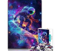 1000 Piece Jigsaw Astronaut Space Surfing 1000 Pieces Jigsaw Puzzle for Adults& Teens,Classic Educational Games Beautiful Decoration (50x75cm)