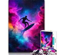 1000 Piece Jigsaw Astronaut Space Surfing Jigsaw Puzzles for Teenagers 1000 Pieces,Relax Games Is Ideal As A Gift for The Whole Family 50x75cm