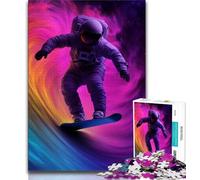 1000 Piece Jigsaw Astronaut Surfing 1000 Piece Jigsaw Puzzles for Adults Gifts,gifts for Friends And Family for for Age 14 (38x26cm)