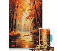 1000 Piece Jigsaw Autumn River Scene Fine Edge Craft Logic Puzzle Play Leisure Game Time Birthday Fun Gift (38x26cm)