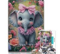 1000 Piece Jigsaw Baby Elephant Adult Jigsaws 1000 Piece,Toys Educational Games Stress Relieving Artists Collection, Fine Art (26x38cm)