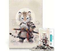 1000 Piece Jigsaw Baby Tiger Samurai Fine Edge Craft Logic Puzzle Play Leisure Game Time Birthday Fun Gift (38x26cm)