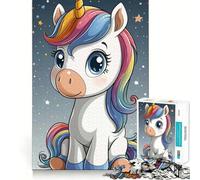 1000 Piece Jigsaw Baby Unicorn Cute Precise Cut Art Brain Teaser Gift Leisure Time Fun Christmas Wall Art (38x52cm)