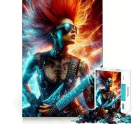 1000 Piece Jigsaw Bad Rocker Girl Precise Cut Art Brain Teaser Gift Leisure Time Fun Christmas Wall Art (50x75cm)