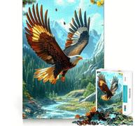 1000 Piece Jigsaw Bald Eagle in Flight Fine Edge Craft Logic Puzzle Play Leisure Game Time Birthday Fun Gift (38x26cm)