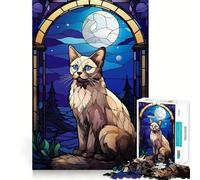1000 Piece Jigsaw Balinese Cat Fine Edge Craft Logic Puzzle Play Leisure Game Time Birthday Fun Gift (38x52cm)
