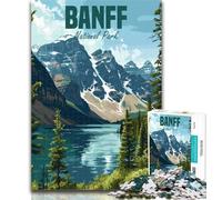 1000 Piece Jigsaw Banff National Park Adult Puzzles 1000 Pieces,Toys Educational Games Stress Relieving Wishlist with Santa Claus 26x38cm