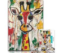 1000 Piece Jigsaw Basquiat Giraffe 1000 Piece Jigsaw Puzzles,Learning Educational Toys Family Games Birthday Present, Gifts 50x75cm
