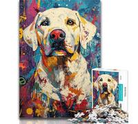 1000 Piece Jigsaw Basquiat-style Labrador Jigsaw Puzzle 1000 Pieces for Adults,Decompressing Intellectual Educational Toy Great Gifts And Toys 50x75cm