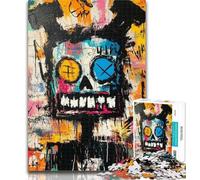 1000 Piece Jigsaw Basquiat-style Robot Puzzles for Adults And Teenagers,Stress Reliever Difficult Challenge Enhance Love between Couples 26x38cm