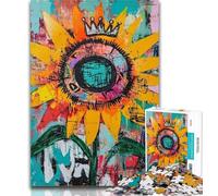1000 Piece Jigsaw Basquiat-style Sunflowers 1000 Pieces Jigsaw Puzzles For Teens And Adults,Toys Educational Games Stress Relieving Enhance Love between Couples 50x75cm