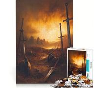 1000 Piece Jigsaw Battlefield Aftermath with Swords And Helmets, Educational Toy, Interesting Stress Reduction, Improving Love between Couples 38x52cm
