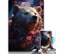 1000 Piece Jigsaw Beautiful Bear 1000 Piece Jigsaw Puzzle for Adults And Teenagers,Unique Home Decor And Gifts for Age 14 50x75cm