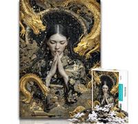 1000 Piece Jigsaw Beautiful Golden Girl Puzzles for Adults And Teenagers,Stress Reliever Difficult Challenge Enhance Love between Couples 50x75cm