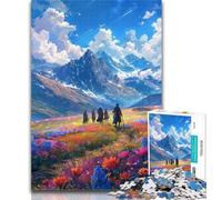 1000 Piece Jigsaw Beautiful Mountain Flowers 1000 Piece Jigsaw Puzzles,Learning Educational Toys Family Games Birthday Present, Gifts 26x38cm