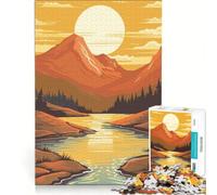 1000 Piece Jigsaw Beautiful Valley Mountain, Educational Toy, Interesting Stress Reduction, Improving Love between Couples 38x52cm