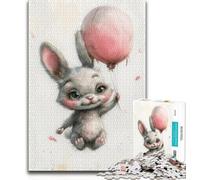 1000 Piece Jigsaw Beautiful Watercolor Bunny Jigsaw Puzzle 1000 Pieces for Teenagers,Educational Toys Is Ideal As A Gift for The Whole Family (26x38cm)