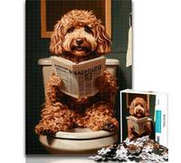 1000 Piece Jigsaw Bernedoodle on The Toilet Puzzles 1000 Pieces for Teenagers,Toys Educational Games Stress Relieving Artists Collection, Fine Art 26x38cm