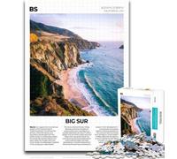 1000 Piece Jigsaw Big Sur Jigsaw Puzzles for Teenagers 1000,Challenging Difficult with Fully Interlocking Randomly Shaped Pieces 26x38cm