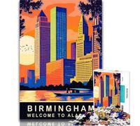 1000 Piece Jigsaw Birmingham Alabama Jigsaw Puzzles for Adults 1000 Piece,Perfect for Game Nights, Colorful Toy for Home Gift 75x50cm