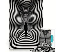 1000 Piece Jigsaw Black Figure Illusion Sharp Joint Play, Focus Building Toy, Quiet Play Game, Birthday Fun Play (38x52cm)