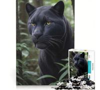 1000 Piece Jigsaw Black Jaguar Face, Educational Toy, Interesting Stress Reduction, Improving Love between Couples 50x75cm