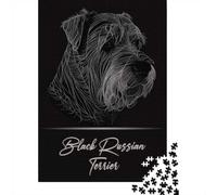 1000 Piece Jigsaw, Black Russian Terrier, New Year Gift, 70x50cm/1000pcs