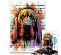 1000 Piece Jigsaw Bloodhound Graffiti Tight Fit Piece, Focus Fun Game, Cozy Fun Time, Christmas Art Display (50x75cm)