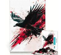 1000 Piece Jigsaw Bloodstained Flight - Black Raven Sharp Joint Play, Focus Building Toy, Quiet Play Game, Birthday Fun Play (50x75cm)