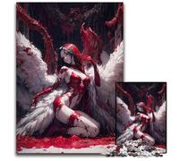 1000 Piece Jigsaw Bloody Angel Anime Girl Puzzles for Adults Home Decor Brain Teaser Game for Teenagers Family Interaction 1000 PCS(38x26cm)
