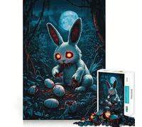 1000 Piece Jigsaw Bloody Easter Bunny Sharp Joint Play, Focus Building Toy, Quiet Play Game, Birthday Fun Play (50x75cm)