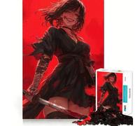1000 Piece Jigsaw Bloody Samurai Girl Sharp Joint Play, Focus Building Toy, Quiet Play Game, Birthday Fun Play (50x75cm)