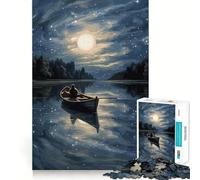 1000 Piece Jigsaw Boat In The Night Sharp Joint Play, Focus Building Toy, Quiet Play Game, Birthday Fun Play (38x26cm)