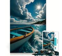1000 Piece Jigsaw Boat on The Water Under Sunlight Sharp Joint Play, Focus Building Toy, Quiet Play Game, Birthday Fun Play (50x75cm)