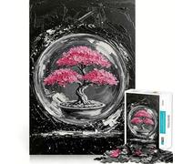 1000 Piece Jigsaw Bonsai Tree Painting Sharp Joint Play, Focus Building Toy, Quiet Play Game, Birthday Fun Play (50x75cm)