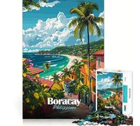 1000 Piece Jigsaw Boracay Philippines Tropical Island View Tight Fit Piece, Focus Fun Game, Cozy Fun Time, Christmas Art Display (38x52cm)