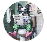 1000 Piece Jigsaw Border Collie Go Toilet Impossible Jigsaw Puzzles for Adults for Holidays, Birthdays, And Family Game Nights 67.5x67.5cm