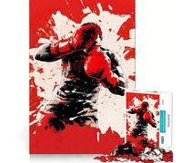 1000 Piece Jigsaw Boxer Red Fighter Boxing Fine Edge Craft Logic Puzzle Play Leisure Game Time Birthday Fun Gift (38x26cm)