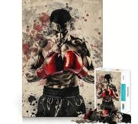 1000 Piece Jigsaw Boxing Fighter Gloves Motivation Tight Fit Piece, Focus Fun Game, Cozy Fun Time, Christmas Art Display (50x75cm)
