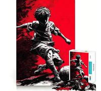 1000 Piece Jigsaw Boy Kicking Soccer Ball Art Premium Cut Play Creative Brain Game Peace Fun Time Christmas Wall Art (38x52cm)