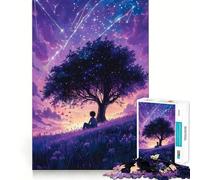 1000 Piece Jigsaw Boy Under A Star-Filled Tree on A Dreamy Hill Premium Cut Play Creative Brain Game Peace Fun Time Christmas Wall Art (50x75cm)