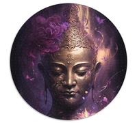 1000 Piece Jigsaw Buddha Statues 1000-Piece Round Jigsaw Puzzle Challenging Brain Teaser for Teenagers, Family Game Night Fun 1000pcs (67.5x67.5cm)