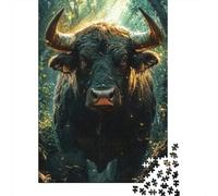 1000 Piece Jigsaw, Bull in The Forest, New Year Gift, 38x26cm/1000pcs