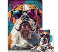 1000 Piece Jigsaw Bulldog 1000 Pieces Jigsaw Puzzles For Teens And Adults,Fully Interlocking & Randomly Shaped Pieces 26x38cm