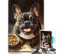 1000 Piece Jigsaw Bulldog Eating Adult Jigsaw Puzzles 1000 Pieces,Family Game Stress Reliever Difficult Challenge Great Gifts And Toys 50x75cm