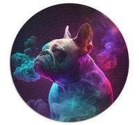 1000 Piece Jigsaw Bulldog Nebula Round Puzzle 1000 Pieces Jigsaw Perfect for Family Fun on Christmas, Thanksgiving, Birthdays & Easter 67.5x67.5cm