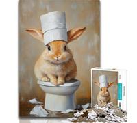 1000 Piece Jigsaw Bunny Playing with Toilet Paper 1000 Pieces Jigsaw Puzzle for Adults& Teens,Train Your Brain And Hands Gifts for Friends And Family 50x75cm