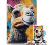 1000 Piece Jigsaw Camel Art Puzzles for Adults And Teenagers,Stress Reliever Difficult Challenge Enhance Love between Couples 26x38cm